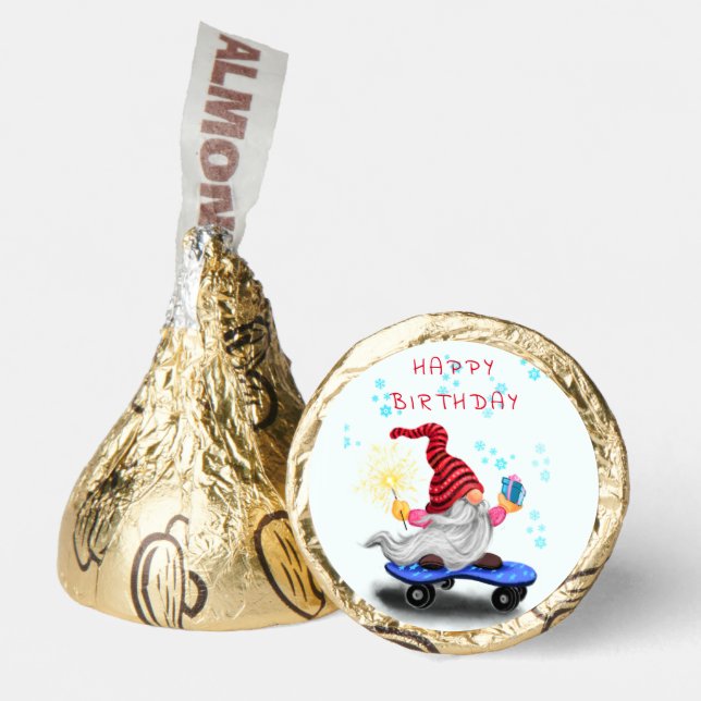 Gnome with Skateboard Your Christmas Birthday Gift Hershey®'s Kisses® (Front)