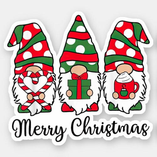 Gnome With Snow Xmas Funny Merry Christmas Sticker