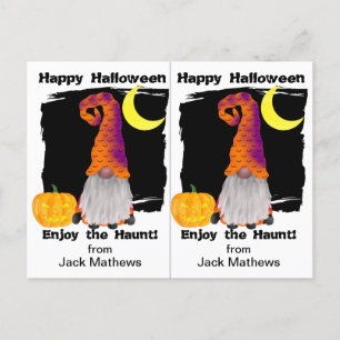 Gnome Wizard School Party Halloween Card