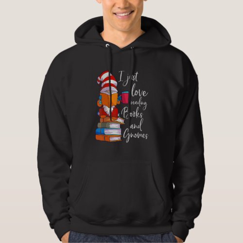 Gnome Women Girls Book Lover Reading Club Gnome Lo Hoodie