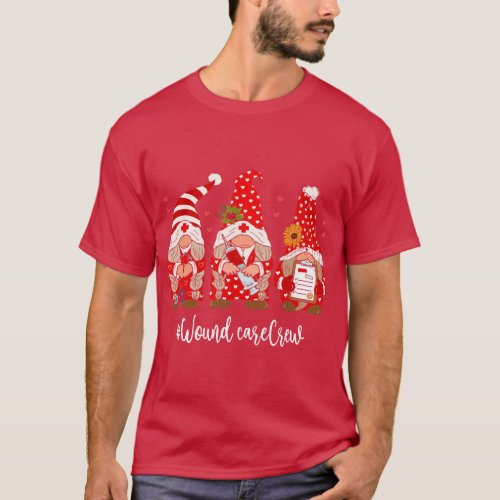 Gnome Wound e Crew Funny Nurse Valentines Day Wome T_Shirt