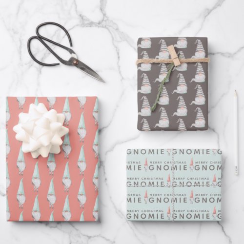Gnome Wrapping Paper Flat Sheet Set of 3