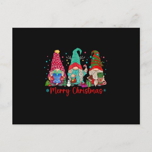 Gnome Xmas Light Pajamas Merry Christmas Matching  Postcard