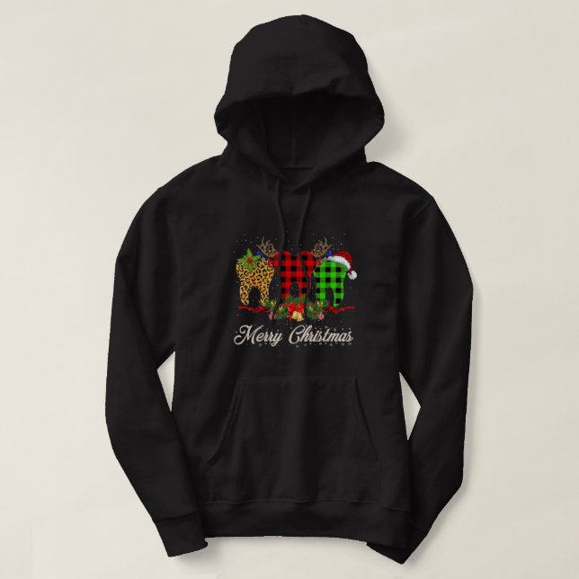 Gnome Xmas Merry Christmas 2021 Gnome Squad Funny  Hoodie (Design Front)
