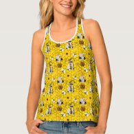 Gnome Yellow Sunflower Bees Honey Cute Whimsical Tank Top