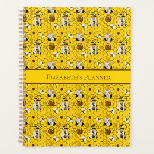 Gnome Yellow Sunflower Bees Honey Personalized Planner