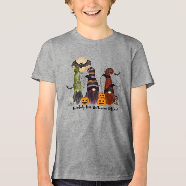 Gnomebody Does Halloween Better Cute T-Shirt Tri-Blend Shirt (Front)
