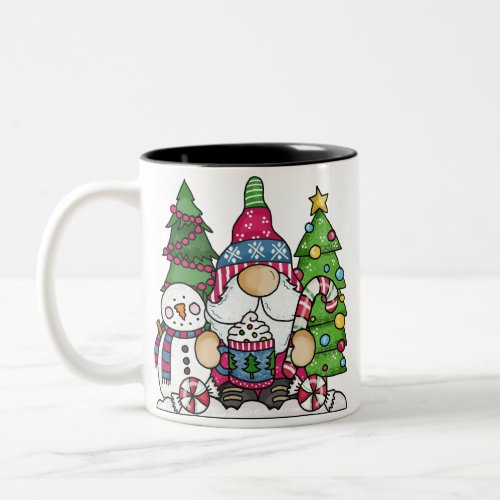 Gnomebody Loves Hot Cocoa Like Me Two_Tone Coffee Mug