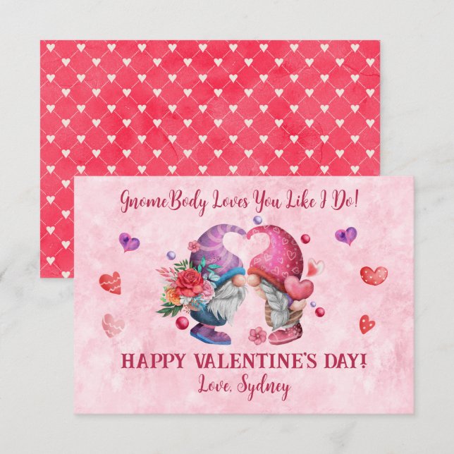 Gnomebody Loves You Like I Do Valentines Day Invitation (Front/Back)
