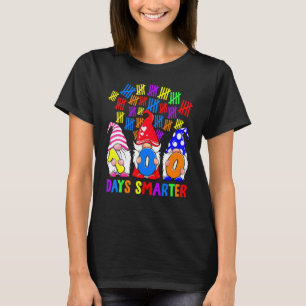 Gnomes 100 Day Smarter Tally Mark Cute Gnomies Adu T-Shirt