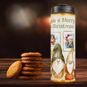 Gnomes 5 Photo Collage Paste Colors Christmas Thermal Tumbler