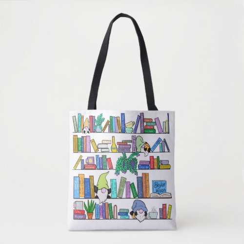 Gnomes and Book Lover Tote Bag