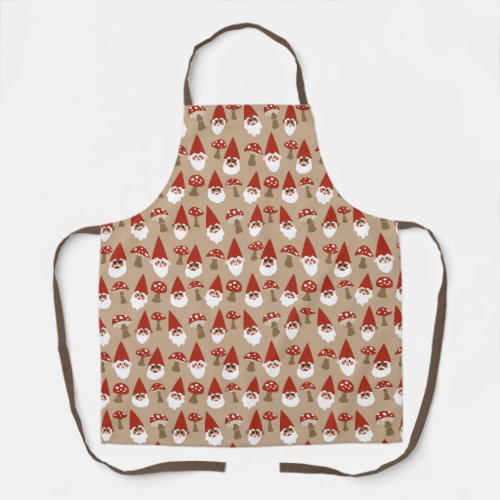 Gnomes and Mushrooms All_Over Print Apron