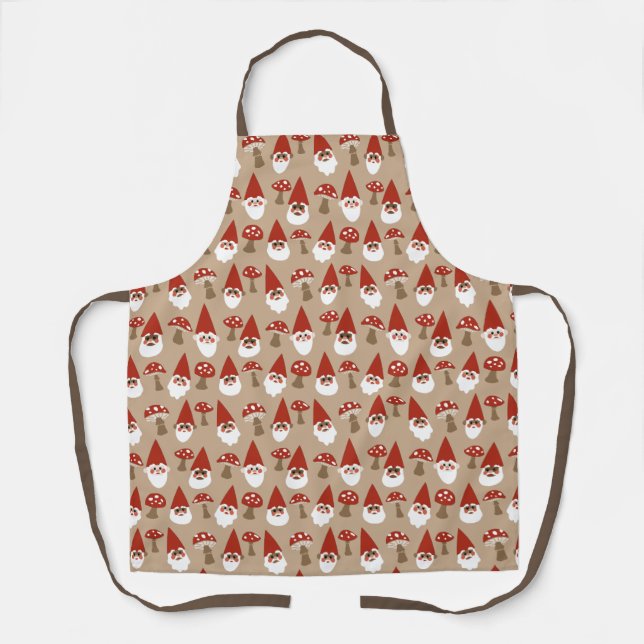 Gnomes and Mushrooms All-Over Print Apron (Front)