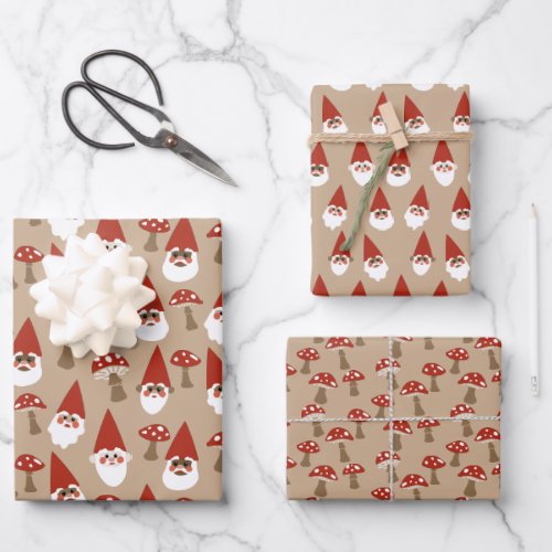 Gnomes and Mushrooms Gift Wrap Set