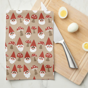 Gnomes and Mushrooms Kitchen Towel