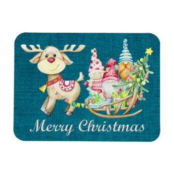 Gnomes And Rudy Magnet by ChristmasTimeByDarla at Zazzle