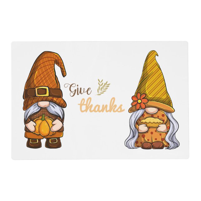 gnomes and turkey 2sided placemat (Front)