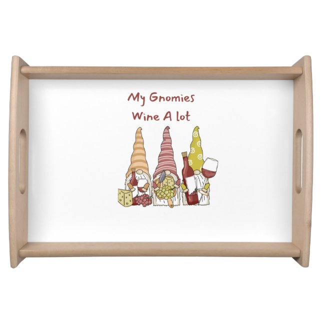 Gnomes and Wine Serving Tray (Front)