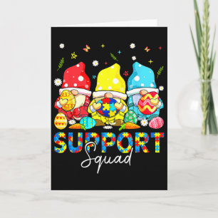 Gnomes Autism Awareness Shirts Support Squad Easte Card