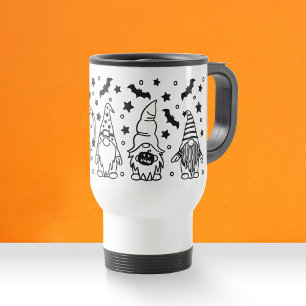 Gnomes Bats Bumkins Halloween Illustration Travel Mug