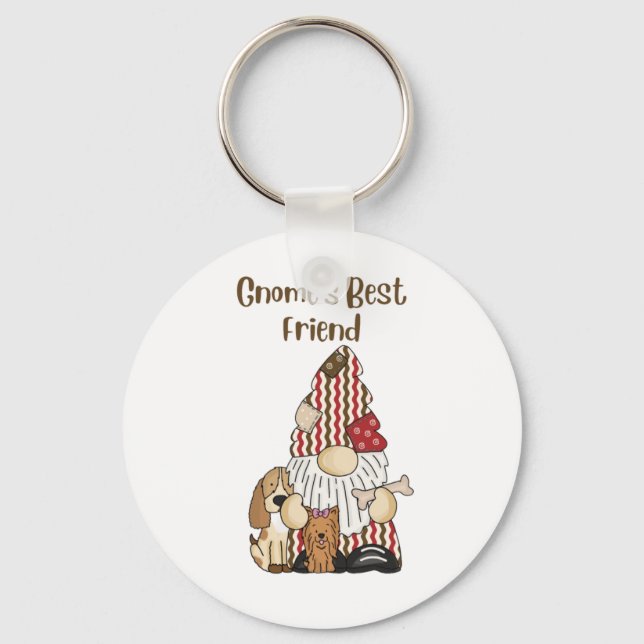 Gnome's Best Friend Keychain (Front)