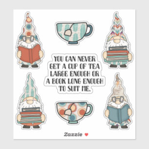 Gnomes, Books, & Tea Sticker