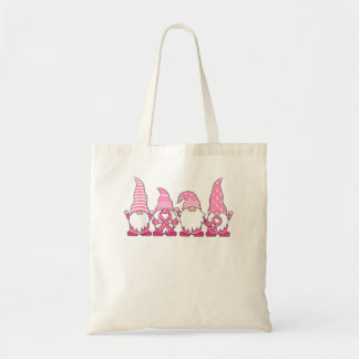 Gnomes Breast Cancer Awareness Peace Lover Gift Wo Tote Bag
