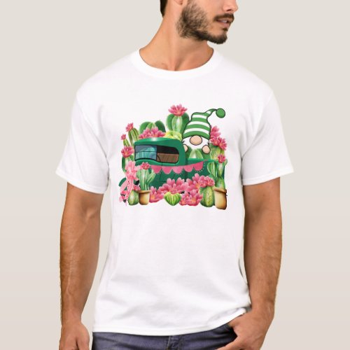 Gnomes Cactus Truck Men T_Shirt