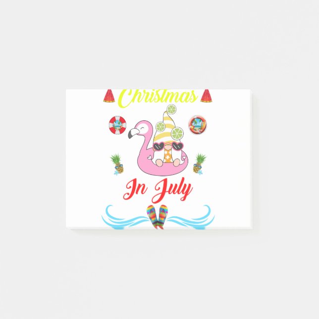 Gnomes Christmas In July Post-it Notes (Front)