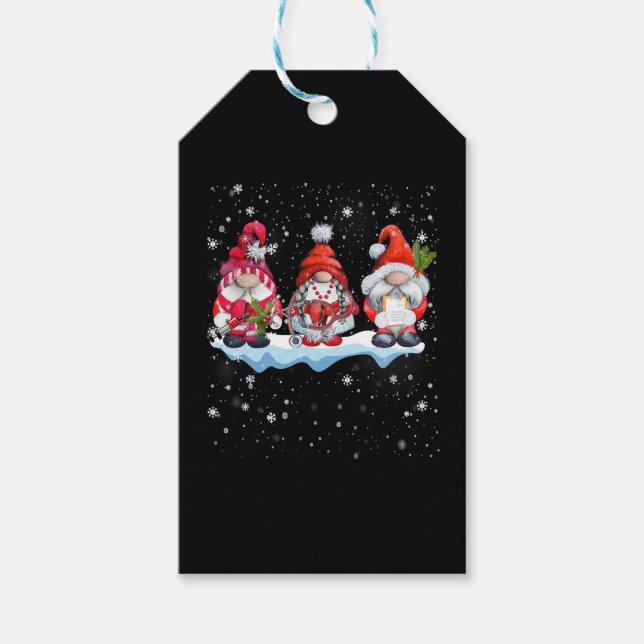 Gnomes Christmas Nurse Phlebotomy Gift Tags (Front)