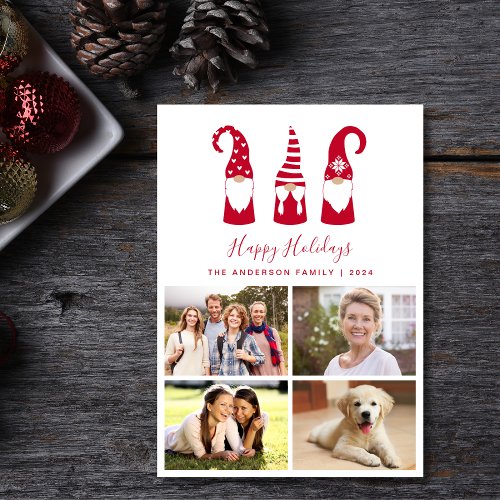 Gnomes Christmas Photo Holiday Card