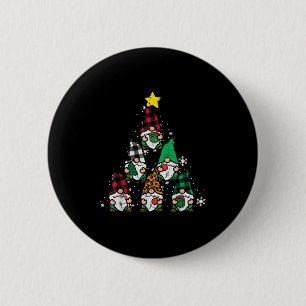 Gnomes Christmas Tree Funny Xmas Holidays Men Wome Button
