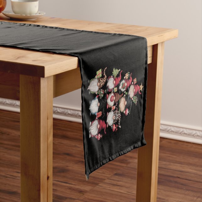 Gnomes Christmas Tree Funny Xmas Holidays Short Table Runner (In Situ)