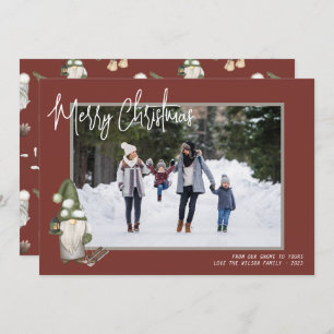 Gnomes Christmas Woodland Photo Holiday Card