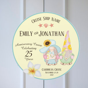 Gnomes Couple Anniversary Cruise Door Magnet