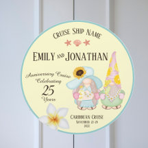 Gnomes Couple Anniversary Cruise Door Magnet