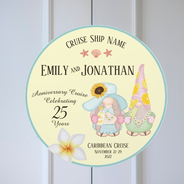 Gnomes Couple Anniversary Cruise Door Magnet (Creator Uploaded)