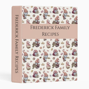 Gnomes, cupcakes, Donuts, Baking Family Recipe Mini Binder