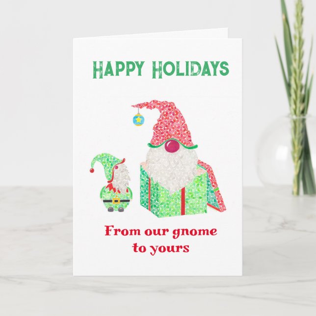 Gnomes customizable Christmas Card (Front)