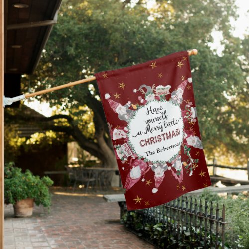 Gnomes Cute Have Yourself Merry Little Christmas House Flag