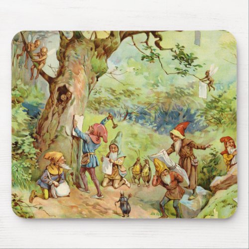 Gnomes Elves and Fairies in the Magical Forest Mouse Pad