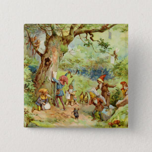 Gnomes, Elves and Fairies in the Magical Forest Pinback Button