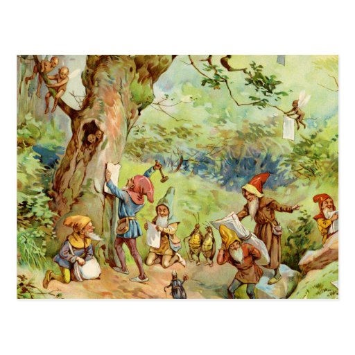 Gnomes, Elves and Fairies in the Magical Forest Postcard | Zazzle