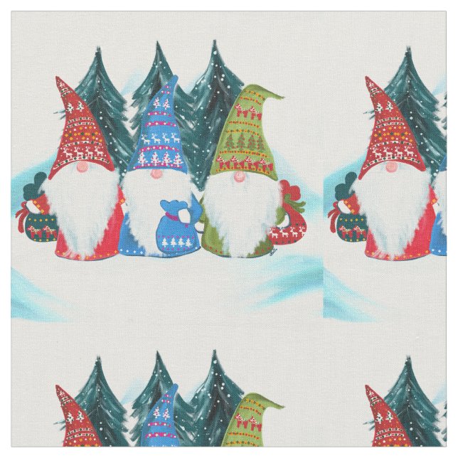 Gnomes Fabric (Close Up)