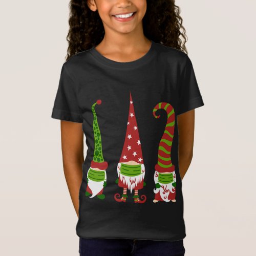 Gnomes Face Mask Matching Family Christmas Party P T_Shirt