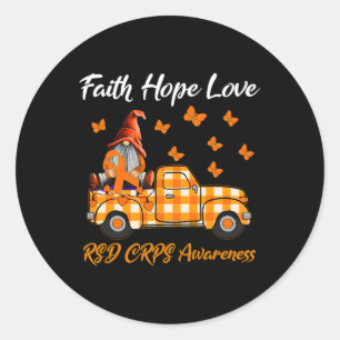Gnomes Faith Hope Love RSD CRPS Awareness Classic Round Sticker