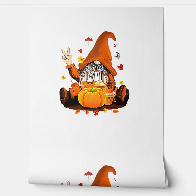 Gnomes Fall Autumn Cute Halloween Thanksgiving Lon Wallpaper (Unrolling)