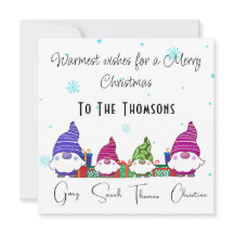 Gnomes' Family Christmas Card