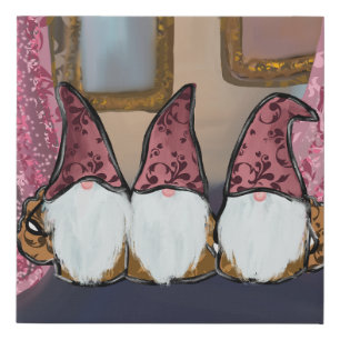 GNOMES FAUX CANVAS PRINT